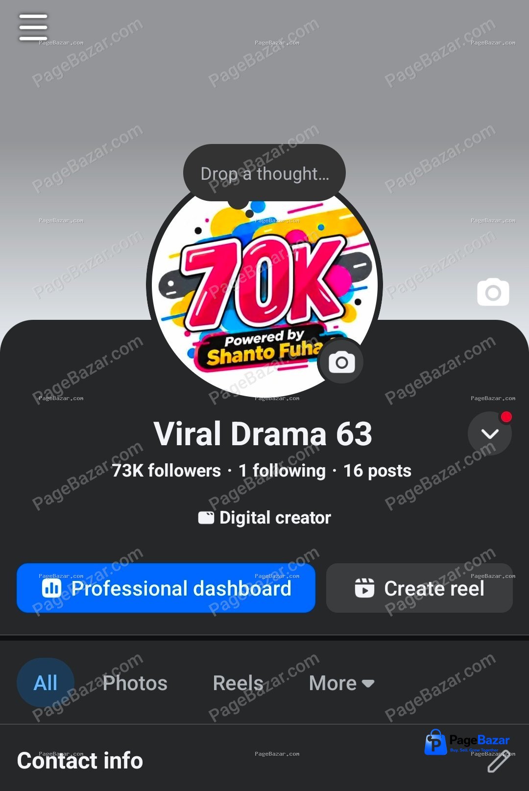 73K Followers Page Sell